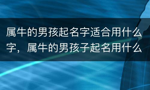 属牛的男孩起名字适合用什么字，属牛的男孩子起名用什么字好