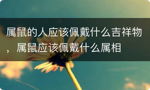 属鼠的人应该佩戴什么吉祥物，属鼠应该佩戴什么属相
