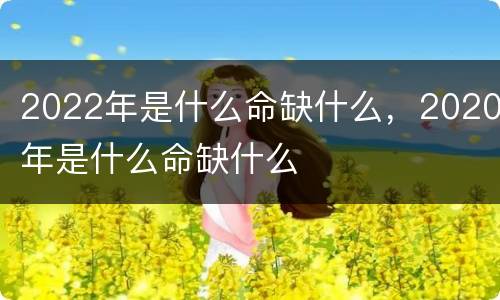 2022年是什么命缺什么，2020年是什么命缺什么