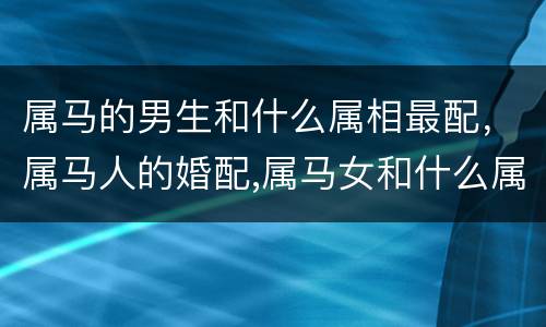 属马的男生和什么属相最配，属马人的婚配,属马女和什么属相最婚