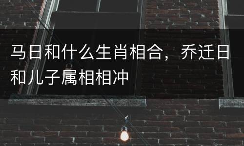 马日和什么生肖相合，乔迁日和儿子属相相冲