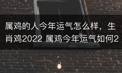 属鸡的人今年运气怎么样，生肖鸡2022 属鸡今年运气如何2021