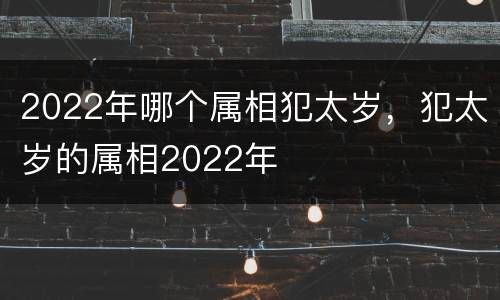 2022年哪个属相犯太岁，犯太岁的属相2022年