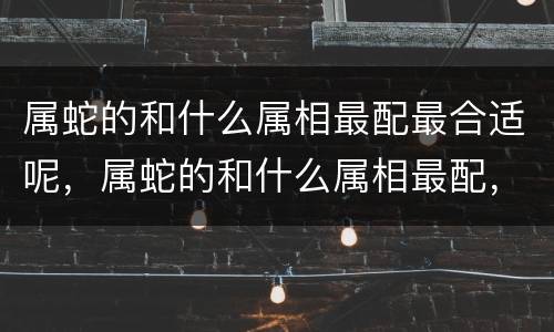 属蛇的和什么属相最配最合适呢，属蛇的和什么属相最配，和属鸡的