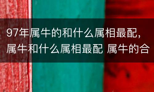 97年属牛的和什么属相最配，属牛和什么属相最配 属牛的合适什