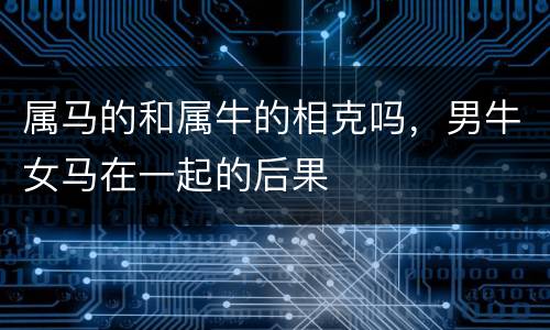 属马的和属牛的相克吗，男牛女马在一起的后果