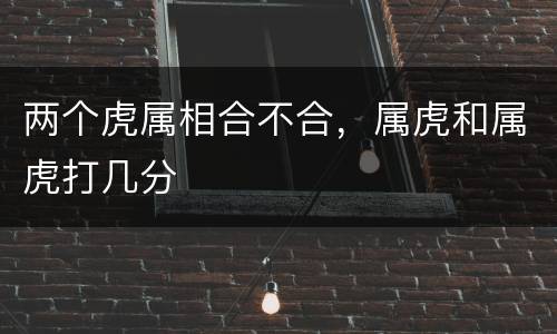 两个虎属相合不合，属虎和属虎打几分