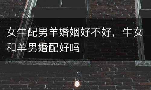 女牛配男羊婚姻好不好，牛女和羊男婚配好吗
