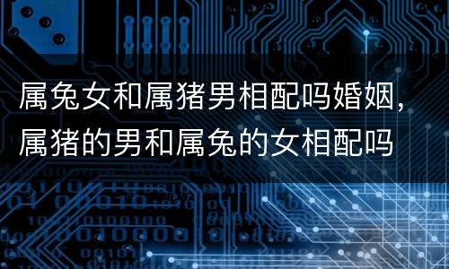 属兔女和属猪男相配吗婚姻，属猪的男和属兔的女相配吗