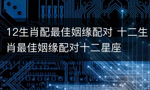 12生肖配最佳姻缘配对 十二生肖最佳姻缘配对十二星座