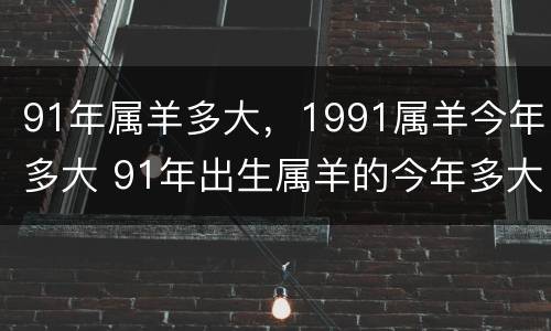 91年属羊多大，1991属羊今年多大 91年出生属羊的今年多大
