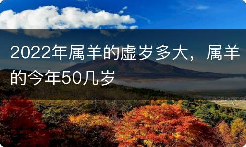 2022年属羊的虚岁多大，属羊的今年50几岁