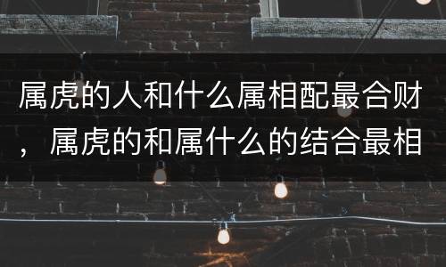 属虎的人和什么属相配最合财，属虎的和属什么的结合最相配