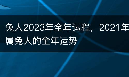 兔人2023年全年运程，2021年属兔人的全年运势