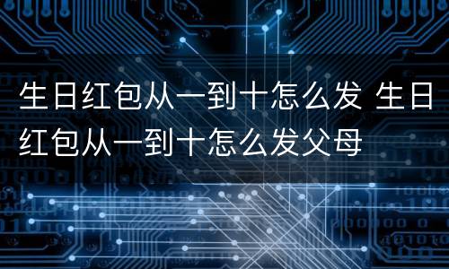 生日红包从一到十怎么发 生日红包从一到十怎么发父母