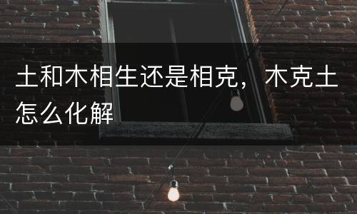 土和木相生还是相克，木克土怎么化解