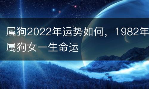 属狗2022年运势如何，1982年属狗女一生命运