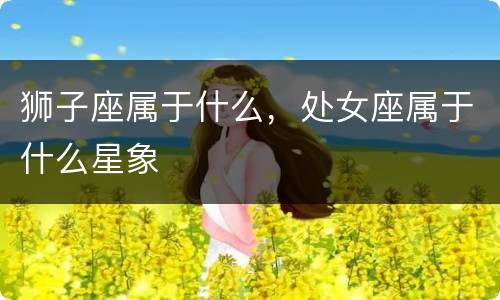 狮子座属于什么，处女座属于什么星象