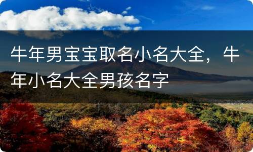 牛年男宝宝取名小名大全，牛年小名大全男孩名字