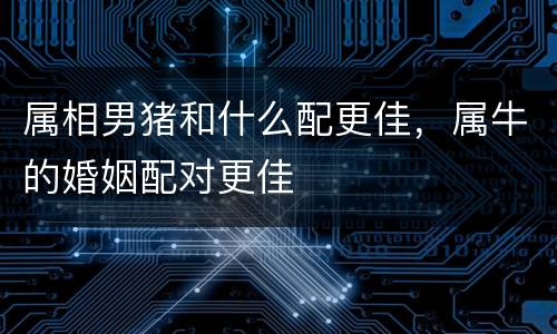 属相男猪和什么配更佳，属牛的婚姻配对更佳