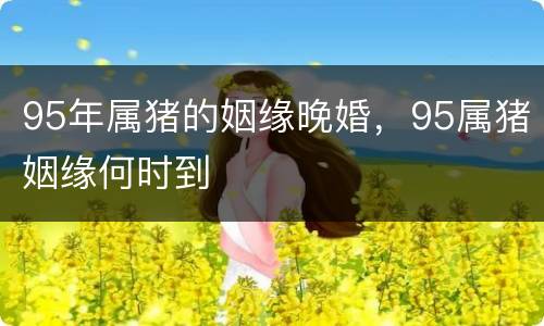 95年属猪的姻缘晚婚，95属猪姻缘何时到