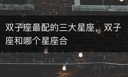 双子座最配的三大星座，双子座和哪个星座合