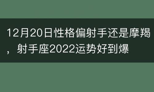 12月20日性格偏射手还是摩羯，射手座2022运势好到爆