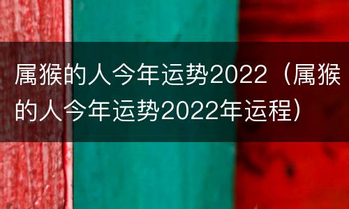 属猴的人今年运势2022（属猴的人今年运势2022年运程）