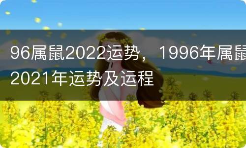 96属鼠2022运势，1996年属鼠2021年运势及运程