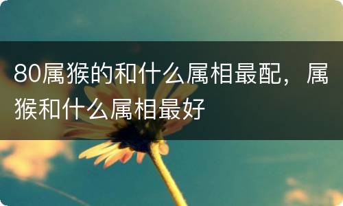 80属猴的和什么属相最配，属猴和什么属相最好