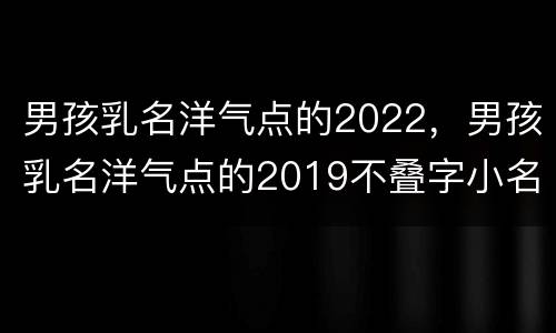 男孩乳名洋气点的2022，男孩乳名洋气点的2019不叠字小名