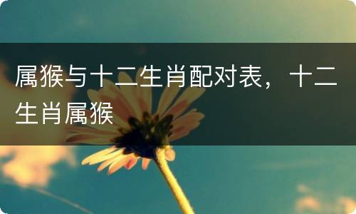 属猴与十二生肖配对表，十二生肖属猴