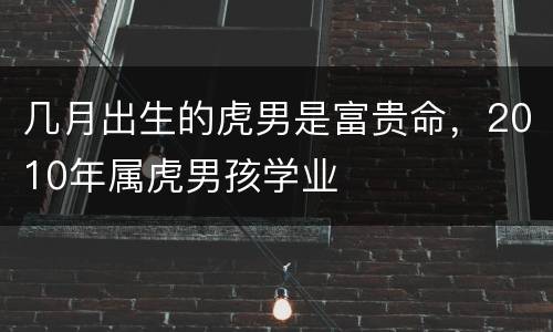 几月出生的虎男是富贵命，2010年属虎男孩学业