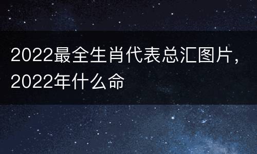 2022最全生肖代表总汇图片，2022年什么命