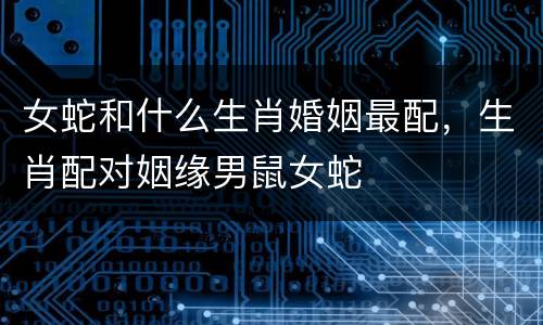 女蛇和什么生肖婚姻最配，生肖配对姻缘男鼠女蛇