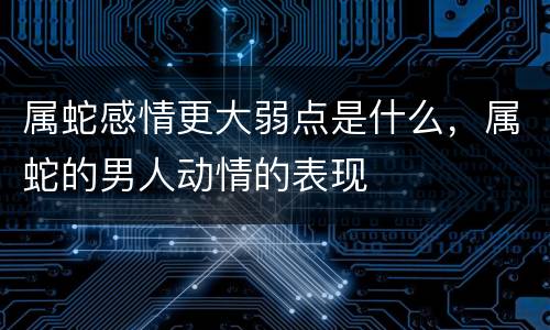 属蛇感情更大弱点是什么，属蛇的男人动情的表现