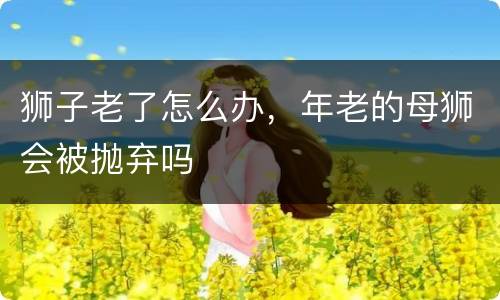 狮子老了怎么办，年老的母狮会被抛弃吗