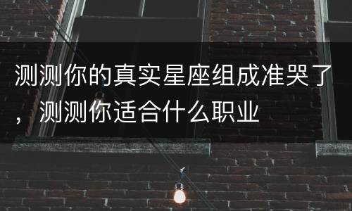 测测你的真实星座组成准哭了，测测你适合什么职业