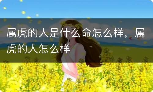 属虎的人是什么命怎么样，属虎的人怎么样