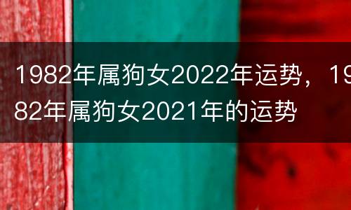 1982年属狗女2022年运势，1982年属狗女2021年的运势