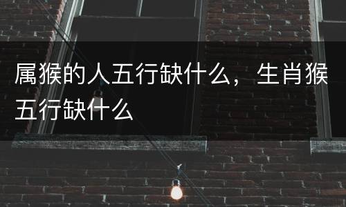 属猴的人五行缺什么，生肖猴五行缺什么