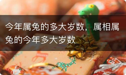 今年属兔的多大岁数，属相属兔的今年多大岁数