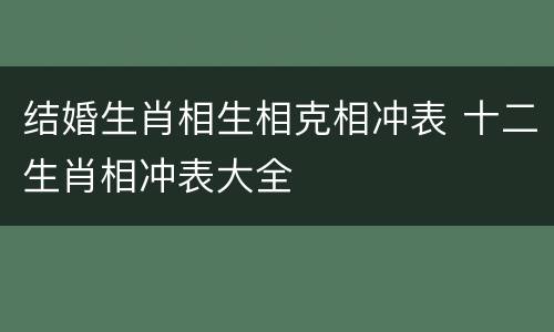 结婚生肖相生相克相冲表 十二生肖相冲表大全