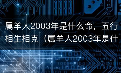 属羊人2003年是什么命，五行相生相克（属羊人2003年是什么命,五行相生相克吗）