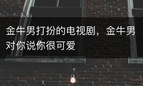 金牛男打扮的电视剧，金牛男对你说你很可爱