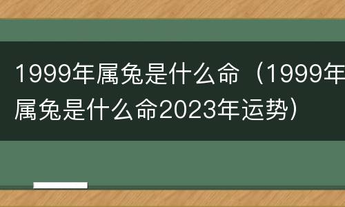 1999年属兔是什么命（1999年属兔是什么命2023年运势）