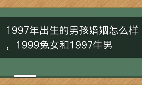 1997年出生的男孩婚姻怎么样，1999兔女和1997牛男