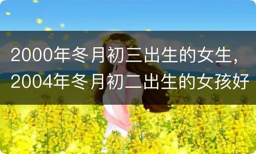 2000年冬月初三出生的女生，2004年冬月初二出生的女孩好吗