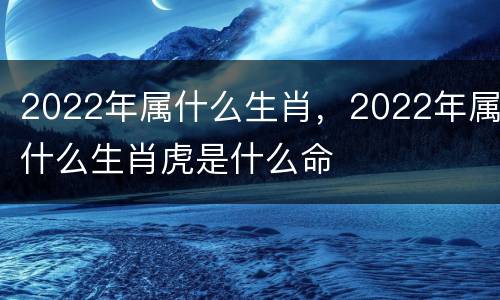2022年属什么生肖，2022年属什么生肖虎是什么命