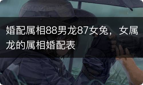 婚配属相88男龙87女兔，女属龙的属相婚配表